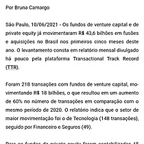 TTR: Venture Capital e Private Equity movimentam R$ 43,6 bilhes at maio no Brasil